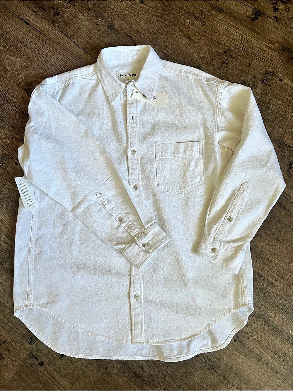Aritzia / Denim Forum The '80s Comfy Denim Shirt White Medium NWT